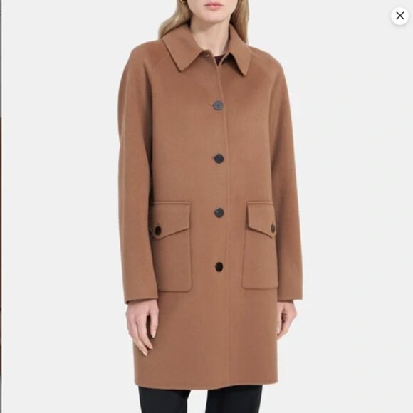 Theory Caban Relaxed Pea Coat in Double-Face Wool-Cashmere - Picture 1 of 8